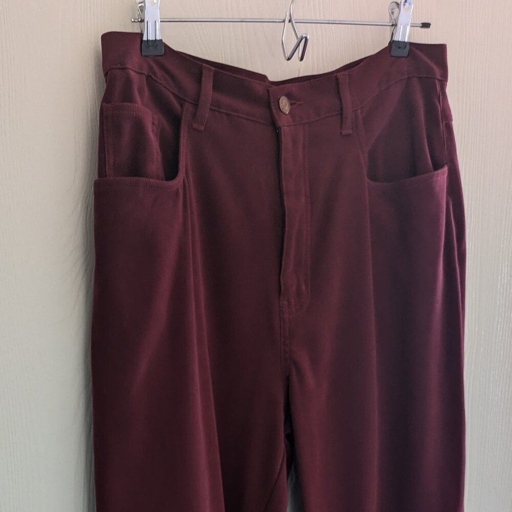 Bill Blass Easy Fit BURGUNDY Soft Denim Jeans Women's Sz 12